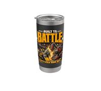 Battle Bot Built to Battle Let's Kick Some Bot Robot Stainless Steel Insulated Tumbler