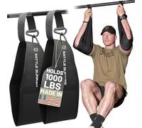 Battle Bunker Hanging Ab Straps for Pull Up Bar - Durable Ab Straps for Core & Ab Workouts - Adjustable, Slip-Free Ab Arm Straps for Comfort & Stability - Supports Up to 1000lbs for All Fitness Levels