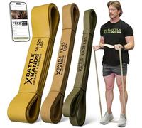 Battle Bunker Premium Resistance Bands - Natural Exercise Bands for Strength Training, Pull-Ups & Recovery - Fitness Band for Home, Gym & Mobility Workouts- Crush Your Goals Anytime- 3-Pack- 10-125lbs