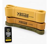 Battle Bunker Premium Resistance Bands - Natural Exercise Bands for Strength Training, Pull-Ups & Recovery - Fitness Band for Home, Gym & Mobility Workouts- Crush Your Goals Anytime- 3-Pack- 10-125lbs