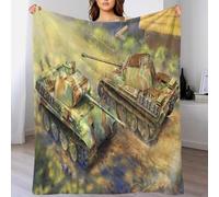 Battle Camouflage Tank Super Soft Plush Throw Blanket Custom Design Cozy Fleece Blanket Perfect for Couch Sofa Bed Beautiful 3D Printed Travel Dorm Decor Bedding Bedroom 50x60inch(127x152cm)