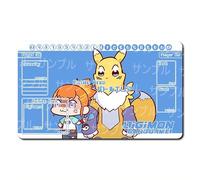 Battle City Play Mat Mouse Pad Digimon Card Game Renamon Ruki Makino TCG Luxury Exclusive 23.6 x 13.8 inches (60 x 35 cm), Storage Case Included