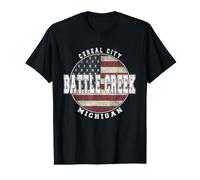 Battle Creek Michigan, Vintage American Flag Value Graphic T-Shirt