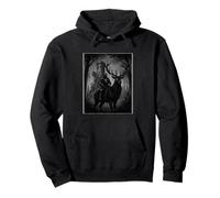 Battle Deer Stag Fantasy Knight Medieval Design Pullover Hoodie