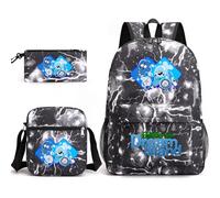 Battle for Dream Island Backpack 3pcs School Bags BFDI Kids Backpack Crossbody Bag Pencil case Set Preschool Bag 3-12Y (B4)