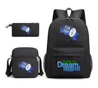Battle for Dream Island Backpack 3pcs School Bags BFDI Kids Backpack Crossbody Bag Pencil case Set Preschool Bag 3-12Y (E7)