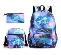 Battle for Dream Island Backpack 3pcs School Bags BFDI Kids Backpack Crossbody Bag Pencil case Set Preschool Bag 3-12Y (B2)