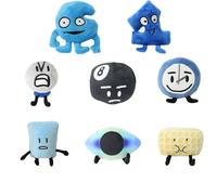 Battle for Dream Island Plushies Leaf/Green grass/Cake/Stone/Jelly Stuffed Throw Pillow Sofa Cushion Home Decor Collect for Fans (8PCS 23CM)