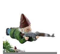 Battle Gnome - Garden Statue | War Gnome Ornament | Handmade Battle Gnomes Ornament | Bold Yard Decoration | Artwork With Details Comple