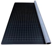 Battle Grid Game Mat | Portable DND RPG Chessex Tabletop Role Playing Map | 26"x23.5" Dungeons and Dragons Dry Erase Reversable Black and Grey Square - Miniature Gaming Tiles - Free Set of Dice