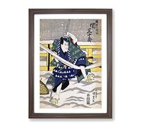 Battle In The Snow By Utagawa Kunisada Asian Japanese Framed Print | A3 Walnut Framed Wall Art | Ready to Hang | Asian Landscape Picture | Living Room Bedroom Lounge Office