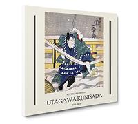 Battle In The Snow By Utagawa Kunisada Canvas Print | Gallery Wrapped 30mm Frame Wall Art | 14x14 inches | Ready to Hang | Asian Landscape Picture | Living Room Bedroom Lounge Office