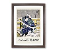 Battle In The Snow By Utagawa Kunisada Exhibition Museum Asian Japanese Framed Print | A4 Walnut Framed Wall Art | Ready to Hang | Asian Landscape Picture | Living Room Bedroom Lounge Office