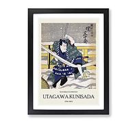Battle In The Snow By Utagawa Kunisada Exhibition Museum Asian Japanese Framed Wall Art Print, Ready to Hang Picture for Living Room Bedroom Home Office Décor, Black A3 (34 x 46 cm)