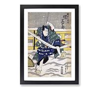 Battle in The Snow by Utagawa Kunisada Framed Print | A2 Black Framed Wall Art | Ready to Hang | Modern Landscape Picture | Living Room Bedroom Lounge Office