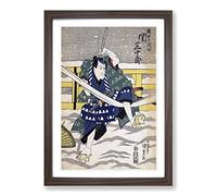 Battle in The Snow by Utagawa Kunisada Framed Print | A2 Walnut Framed Wall Art | Ready to Hang | Modern Landscape Picture | Living Room Bedroom Lounge Office