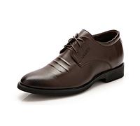 Battle Men Men's Classic Lace Dress Shoes height Increasing Leather Oxfords Business Wedding Formal Shoes For Gentlemen Fashion Brown Size: 8.5 MUS