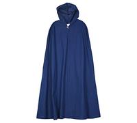 Battle-Merchant Burkhard - Medieval Cloak with Hood - For Men and Women - LARP Wizard Costume - Blue