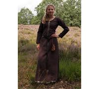 Battle-Merchant Cotehardie Ava, Medieval Dress, Brown Viking Costume Women