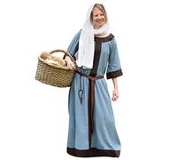 Battle-Merchant Gudrun - Ladies Medieval Dress - LARP Viking Costume - Cotton - Blue-Grey/Brown - Small