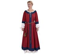 Battle-Merchant Gudrun - Ladies Medieval Dress - LARP Viking Costume - Cotton - Blue Red Brown - S-XXL