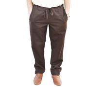 Battle-Merchant Hagen - Men’s Medieval Knight Loose Trousers - Straight Cut - LARP Viking Pirate Costume - Cotton - Brown - XX-Large