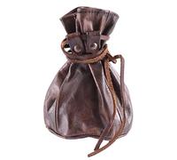 Battle-Merchant Large leather bag, coin cat made of cowhide leather, Viking medieval LARP, brown, Medieval leather wallet