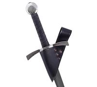 Battle Merchant Leather Belt Sword Holder, Assorted Colours , black