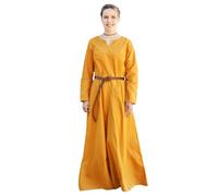 Battle-Merchant Light Medieval Dress Milla - Viking Dress for Women - Medieval Costume LARP Fantasy, mustard yellow, L