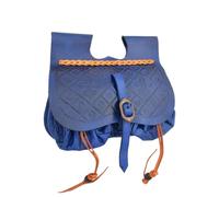 Battle-Merchant Medieval Belt Bag Dordrecht, blue, One Size, Medieval | Medieval leather bag with pouches for the belt, replica 14th-15th Century