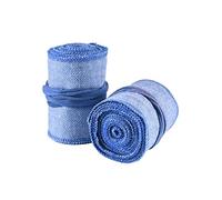 Battle-Merchant Medieval Calf Wrap for Men and Women, Pair with Herringbone Pattern for Medieval Trousers or Viking Trousers, Cotton, Leg Wrap, Viking, LARP, Blue/natural, 350x10cm