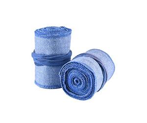 Battle-Merchant Medieval Calf Wrap for Men and Women, Pair with Herringbone Pattern for Medieval Trousers or Viking Trousers, Cotton, Leg Wrap, Viking, LARP, Blue/natural, 350x10cm