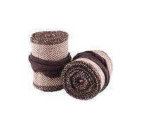 Battle-Merchant Medieval Calf Wraps for Children, Pair Herringbone Pattern for Medieval Trousers or Viking Trousers, Cotton, Leg Wrap, Viking, LARP, Brown/Natural