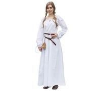 Battle-Merchant - Medieval Dress Ana for Women - Long-Sleeved, Floor-Length, Cotton - Viking Costume - LARP