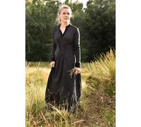 Battle-Merchant Medieval Dress Meira with Velvet Details, Black Viking Gothic