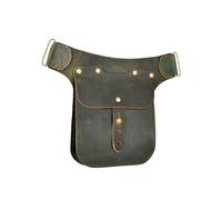 Battle-Merchant Medieval Leather Bag, Waist and Belt Bag, Green, Einheitsgröße, Medieval
