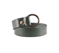 Battle-Merchant medieval leather belt 2 cm narrow, 160 cm or 190 cm long - LARP Medieval Viking Women's Belt - Green - Medium
