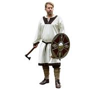 Battle Merchant Medieval Men's Tunic Vallentin (Natural/Brown/XL)