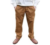 Battle-Merchant Medieval Pants, Hagen, Straight Cut, LARP, Men's, Cotton, Beige-Brown, L