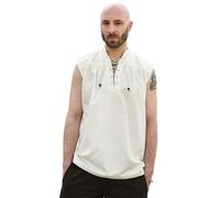 Battle-Merchant - Medieval Shirt Konstantin, Sleeveless - for Men - Viking, Pirate, Medieval LARP - Natural, L Beige
