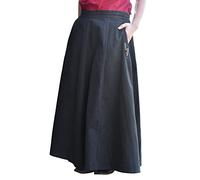 Battle-Merchant - Medieval Skirt - Wide Flared - Long - Women - A-Line - Viking LARP - Black - XXL