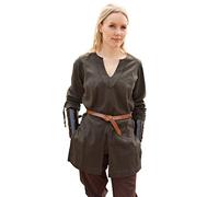 Battle-Merchant Medieval Tunic Ylva for Women Fitted Early Medieval Shirt Schildmaid Outfit LARP, Viking, Pirate, Costume, olive green, XXL