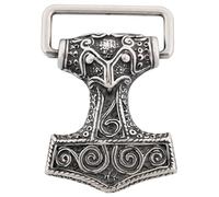 Battle-Merchant Mjoelnar belt buckle, Thor's hammer, LARP medieval Viking belt buckle, silver or bronze, Silver