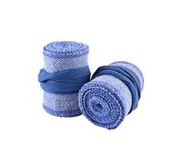 Battle-Merchant Pair of Childrens Herringbone Calf Wraps - Blue/Natural