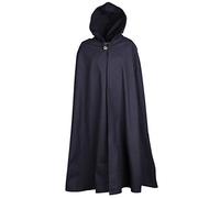 Battle-Merchant Paul - Children’s Medieval Cloak With Hood For Boys And Girls - LARP Viking Costume - Black - 9-11 years