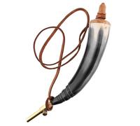 Battle Merchant Powder horn with Stopcock from Brass and Leather band - Reenactment