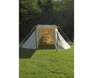 Battle-Merchant Sachsenzelt Jorvik 3 x 5 m 340 GSM Natural 3 Person Tent for Medieval Events, Camping, Festivals