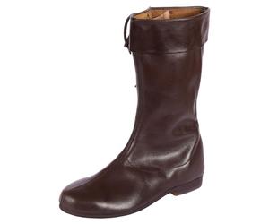 Battle-Merchant - Side Laced High Boots - Medieval Leather Shoes - Brown - UK 10 / EU 44
