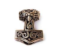Battle-Merchant Viking beard pearl and pendant, Thor's hammer made of bronze, jewellery pearl, curl pearl, dreadlock pearl, inner diameter 5 mm