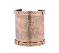 Battle-Merchant Vikings Wide Brass Armband with Leather - Vikings, Medieval Celts